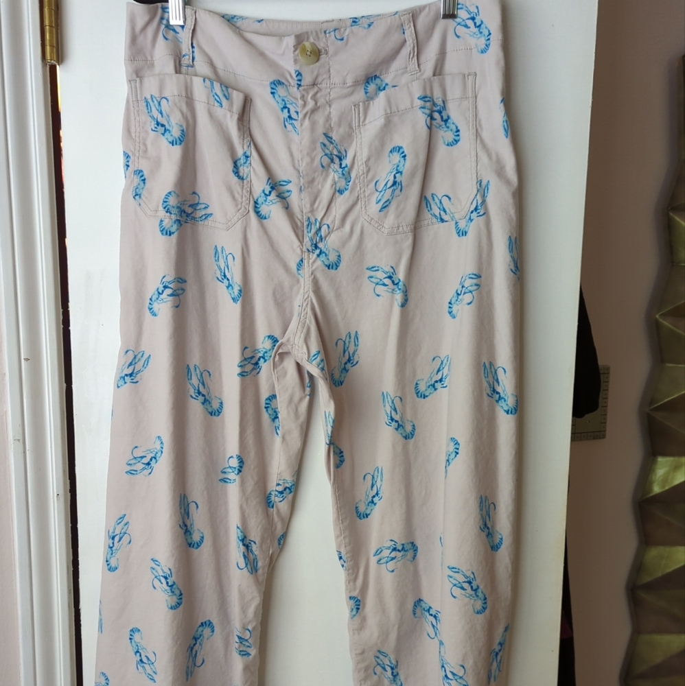 Anthropologie Colette Pants Lobster Print size 32 14